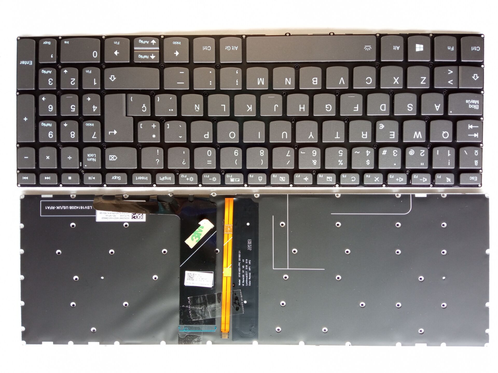 Picture of New Replacement Laptop Keyboard For LENOVO 330-15/320-15 without switch Grey Backlit (OEM) SP Layout